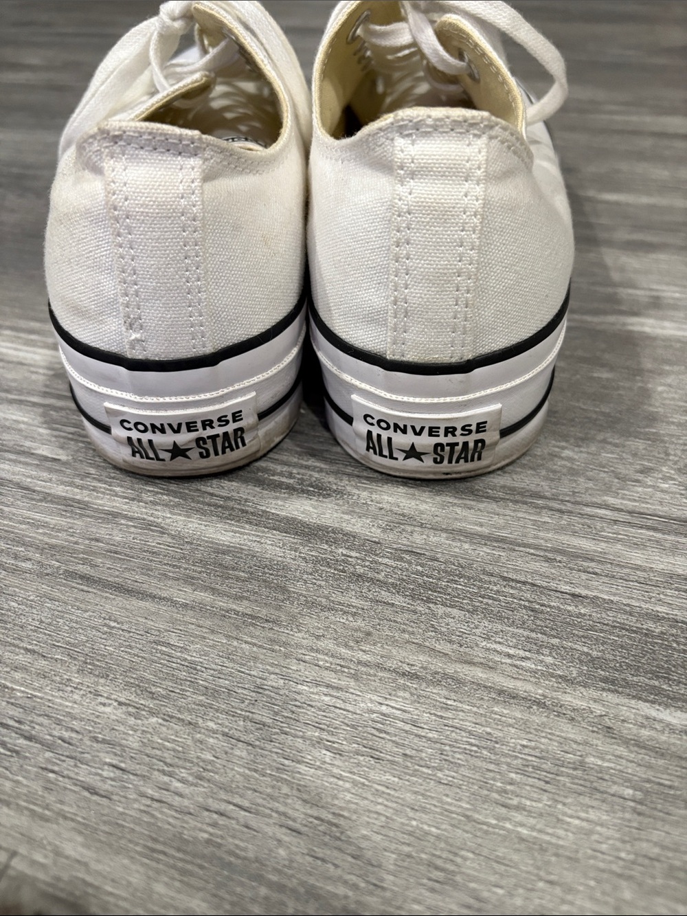 White Canvas Low-Top Platform Sneakers - Picture 3 of 4